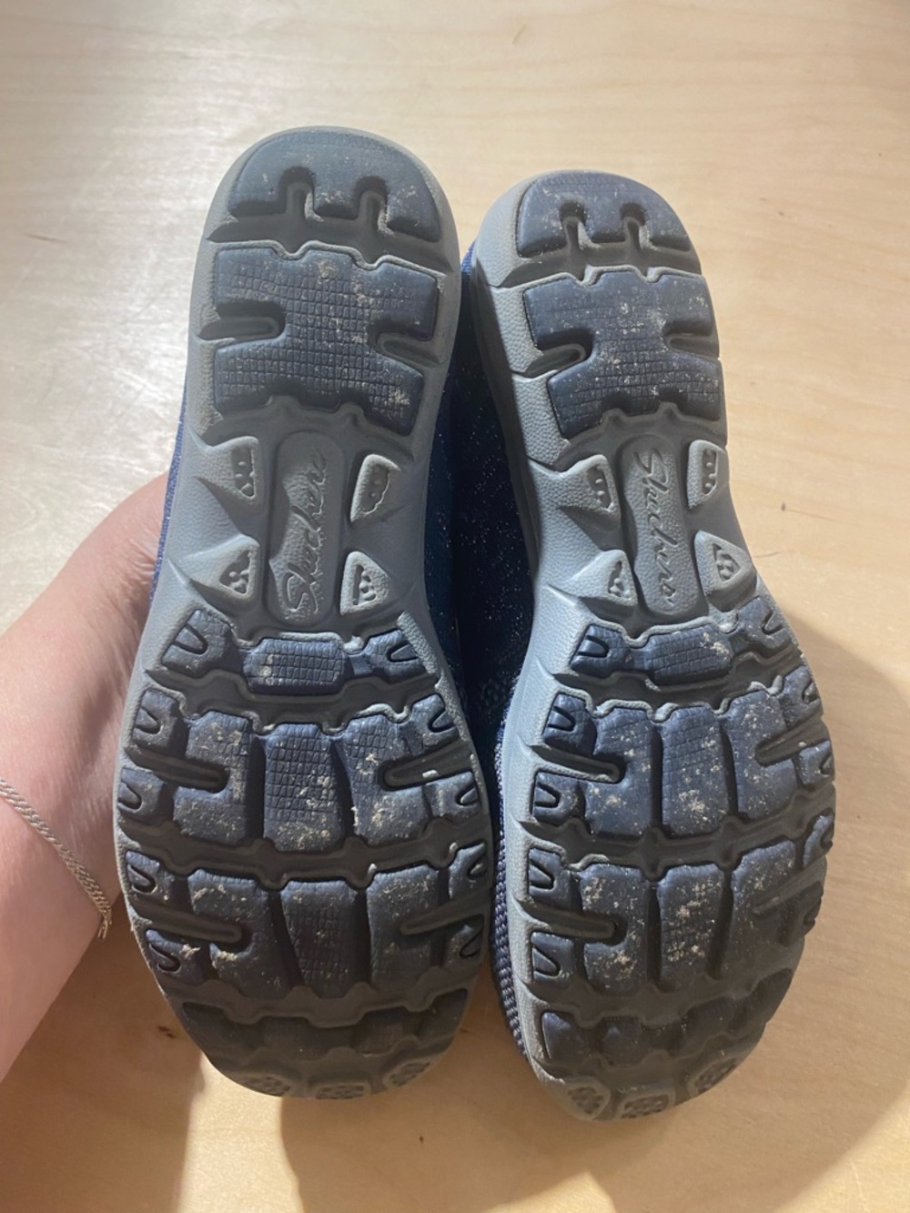 Skechers Navy Blue Slip-On Knit Sneakers 7 (Box 1) - Picture 7 of 13